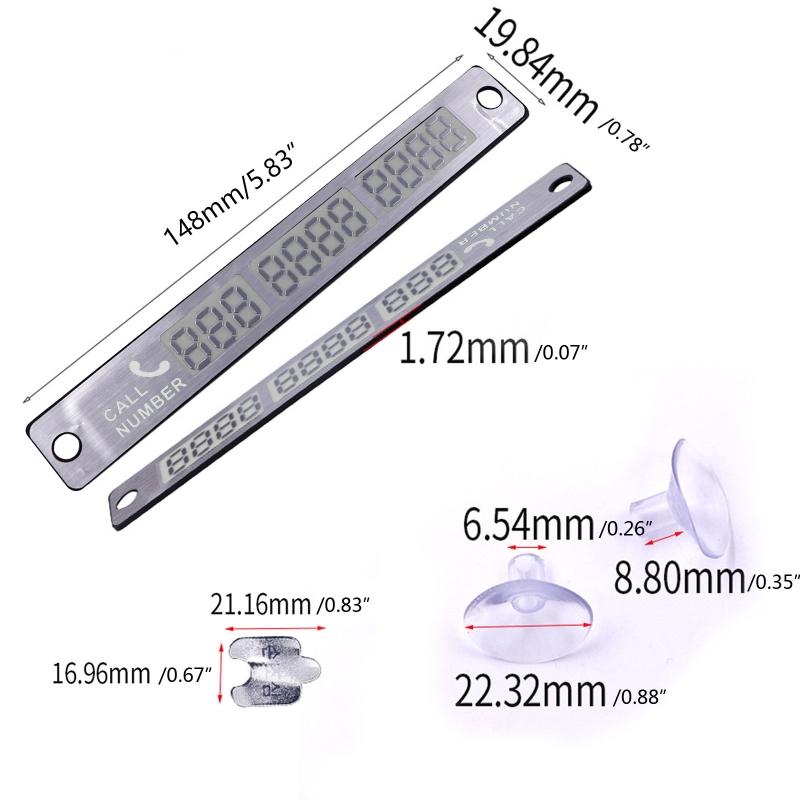 Temporary Car Parking Card Telephone Number Card Notification Night Light Sucker Plate Car Styling Phone Number Card