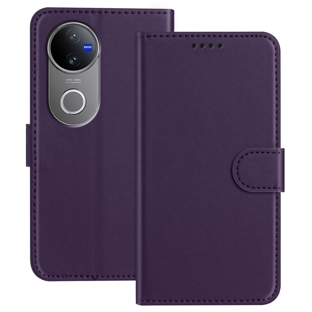 Pro vivo V50 5G Kožené pouzdro Peněženka Stojánek Jednobarevný Kryt telefonu proti pádu