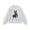 Mens Oversized Streetwear Hoodie With Dog Print Heavyweight Cotton Washed Vintage Style Loose Fit
