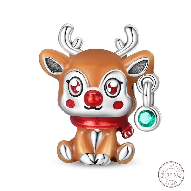 Ice&Snow Charms Copper Xmas Snowman Penguin Elk Rabbit Polar Bears Fit Original Bracelet Pendant Women Jewelry Acc