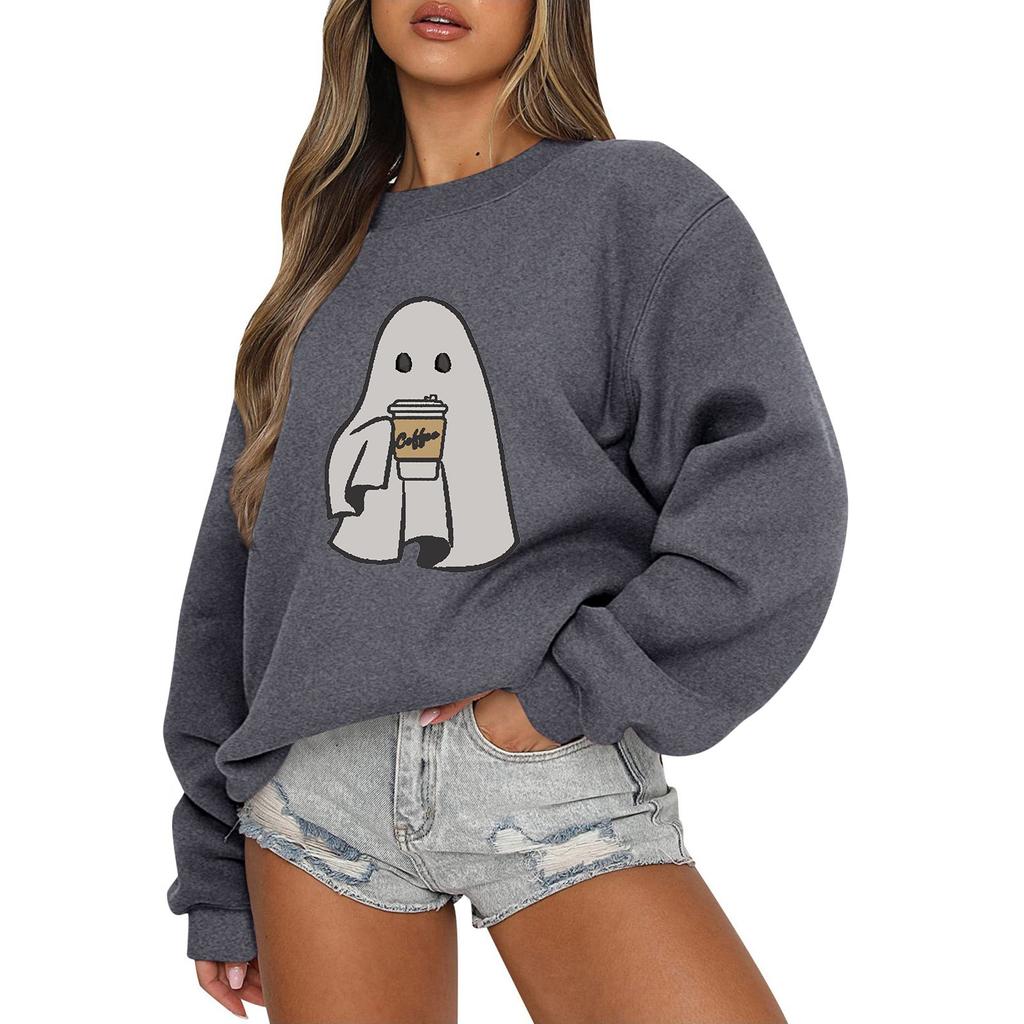 Frauen Herbst Winter Tops Damen Langarm Sweatshirt Casual Crewneck Loose Fit Pollover Fleece Tops