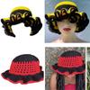 Handcrochet Bucket Hat for Women with Patchwork Ruffle Trim Elegant Fisherman Hat Photography Travel Floppy Bucket Hat