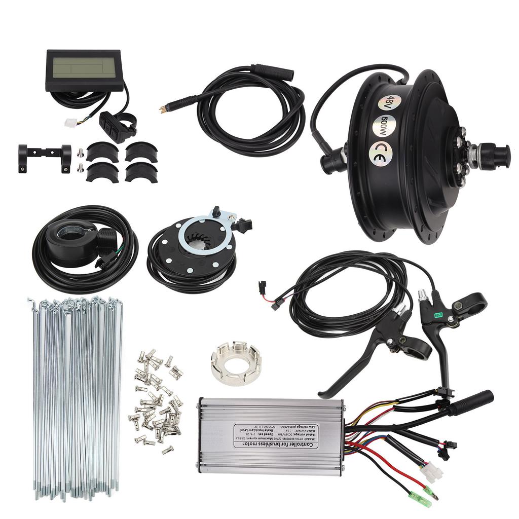 Electric Bicycle Front Wheel Conversion Kit 48V 500W Front Drive Motor LCD3 Display Power Assist Sensor Set