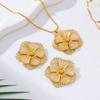 Set di Collana e Orecchini Floreali Retrò a 3 Pezzi – Elegante e Versatile Stile Europeo Americano