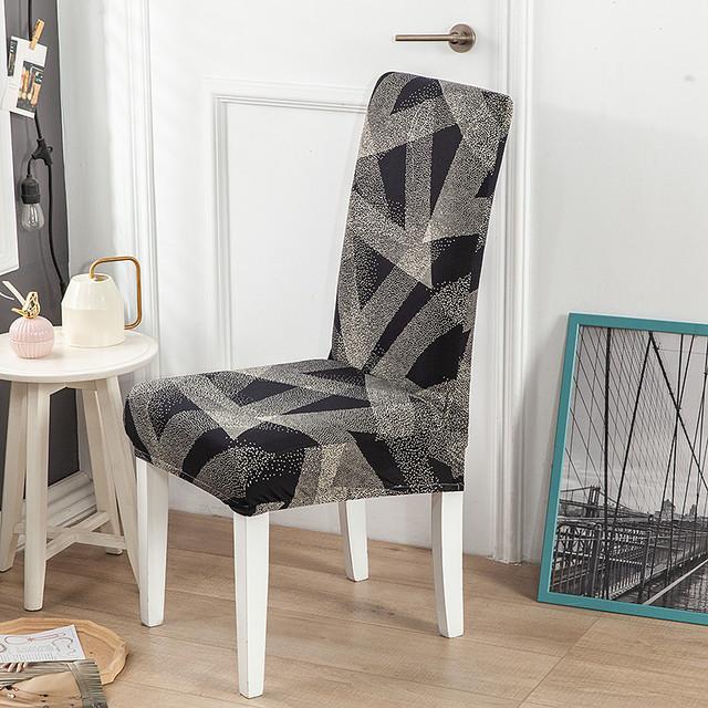1 2 4 6pcs Print Chair Protector Spandex Chair Covers For Wedding Dining Room Office Use Banquet Housse De Chaise Seat Cover
