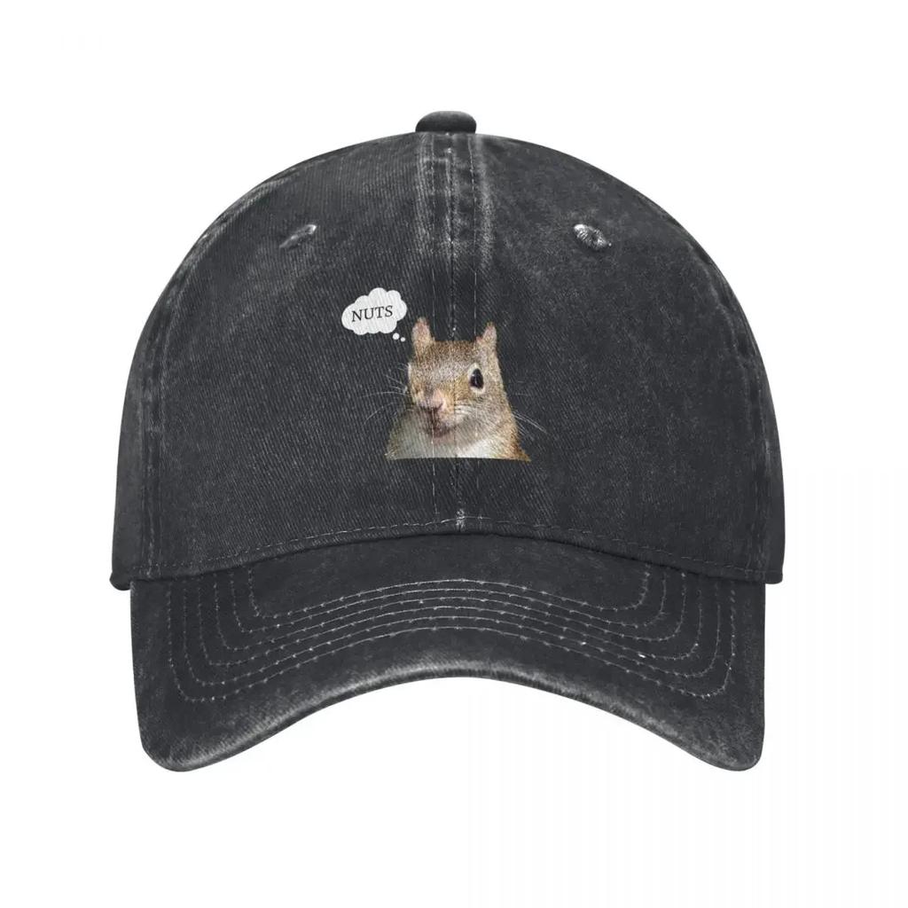Squirrel says Nuts Baseball Cap Beach Bag dad hat birthday Golf Wear Unisexs Caps Womens