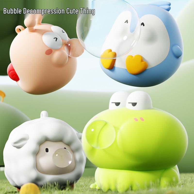Creative Bubble-Blowing Pinchable Decompression Toy Doll for Students and Kids