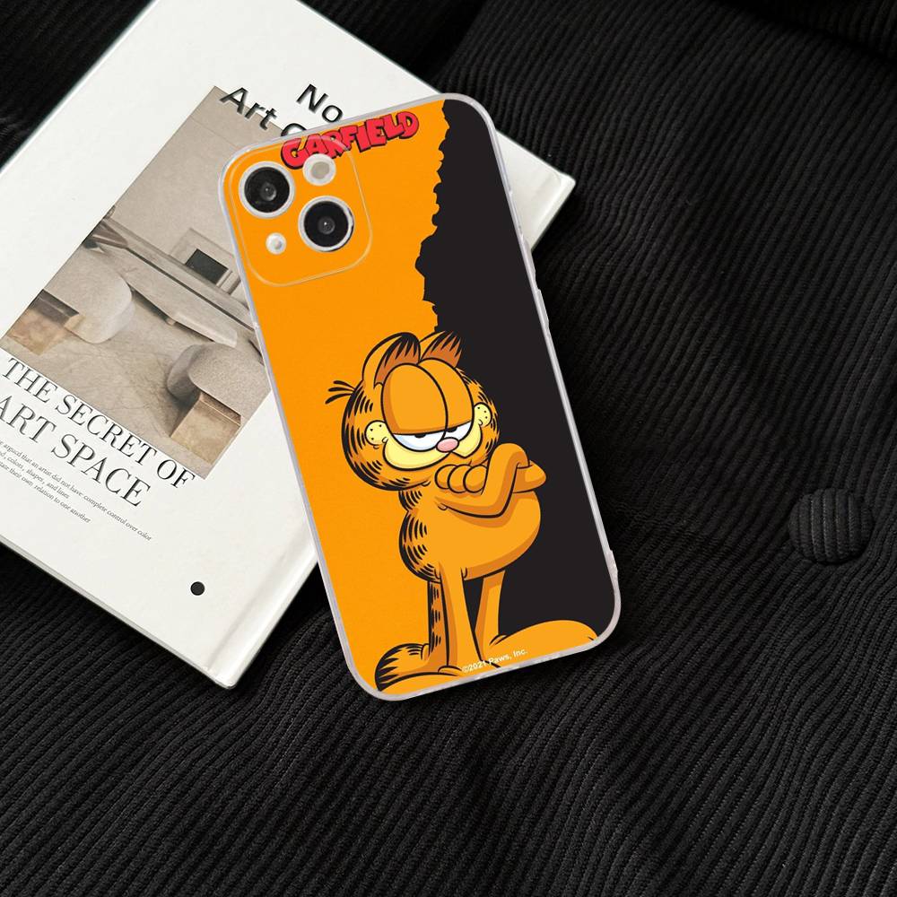 Cartoon Funny G-Garfield For iPhone 11 12 13 14 15 16 17 Pro Max Plus 13 Mini Silicone Soft Transparent Back