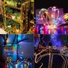 7M/12M Solar Tube Rope Lights Outdoor Waterproof LED String Fairy Strip 8 Modes for Garden Wedding Christmas Tree Fence Decoration