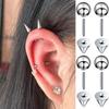 12pcs Y2K Fashion Stainless Steel Stud Earring 3/4mm Ball Cone Screws Earrings Ear Bone Nail Piercing Body Jewelry Accessories