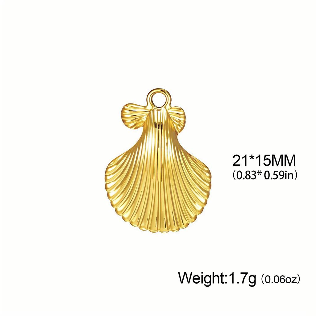 Teamer 3pcs/Lot Shell Charms For Jewelry Gold Color Stainless Steel Pendant For Necklace Earrings DIY Making Fashion Accessories