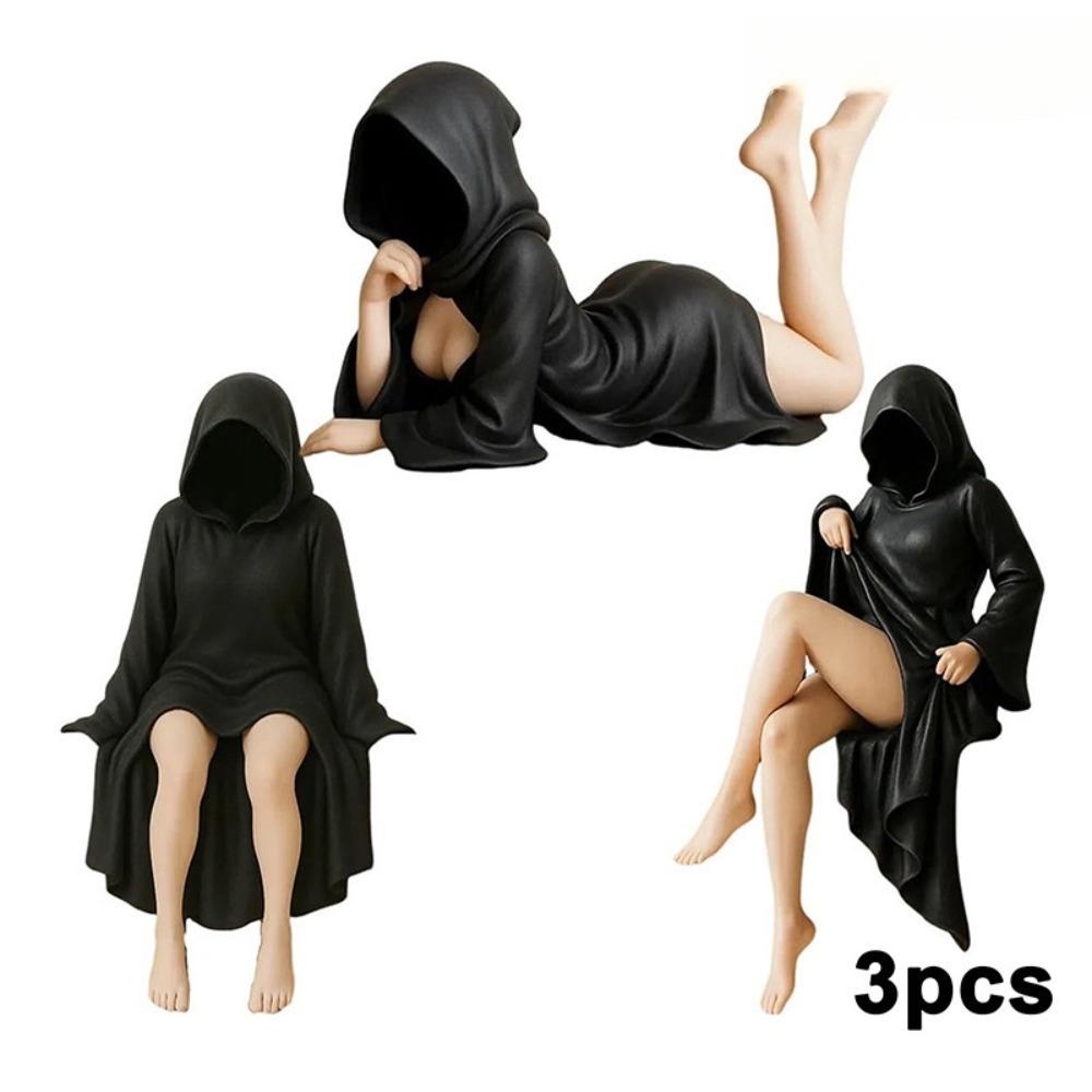 Halloween Mysterious Statue Black Robe Queen Ornament Decoration Figure Handicraft Art