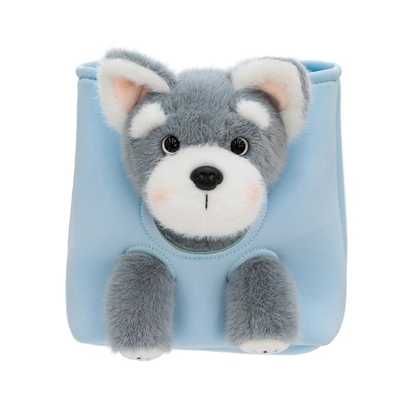 West Highland Peek-a-boo Plush Toys Kids Dolls Girls Pet Schnauzer Backpack Golden Retriever Birthday Gifts