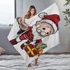 Santa Claus Throw Blanket Christmas Gift Cozy Flannel Fleece Blanket Holiday Decor Festive Home Bedding Gift for Kids Adults