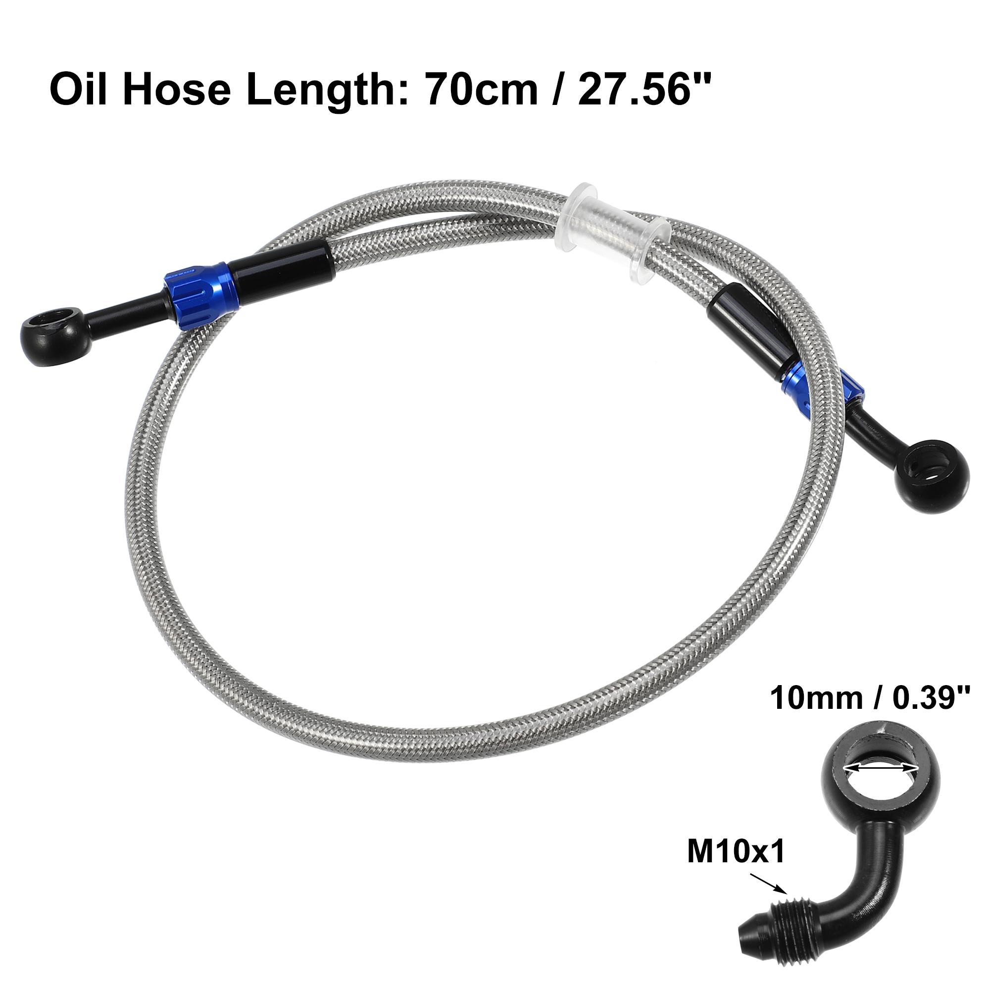 Motoforti 70cm-240cm Brake Hose AN3 0 28 90 Degree M10 Motorcycle Hydraulic Brake Line Oil Hose Pipe Fitting for ATV Motorcycle 70cm
