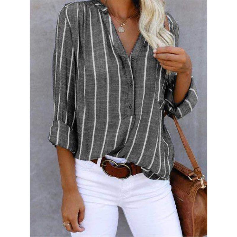 Simple and Stylish Striped Printed Women's Blouses & Shirts