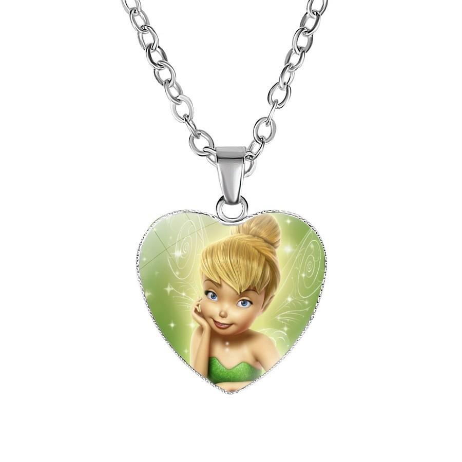 Neue Cartoon Frozen Elsa Prinzessin Herz Anhänger Kinder Halskette Schneewittchen Meerjungfrau Accessoires