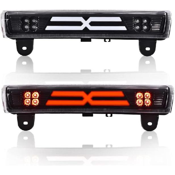 PIT66 3Rd Brake Light Compatible With 2004-2008 Ford F150 High Mount Center Rear Roof Third Cargo Light Parking Light Halogen Clear/Red Lens Tercera