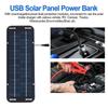 Portable 12V Photovoltaic Solar Panel, Outdoor Mobile Power Solar Charger Kit, IP65 Waterproof for RV/Boat/Motorcycle
