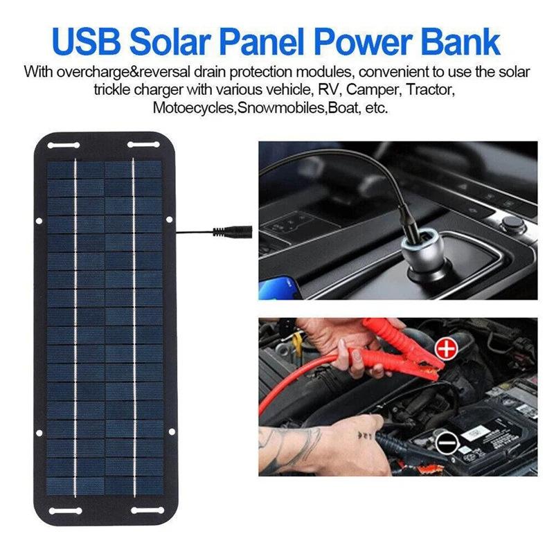 Photovoltaic Solar Panel 12V Portable Outdoor Mobile Power Solar Charger Kit IP65 Waterproof for RV/boat/motorcycle