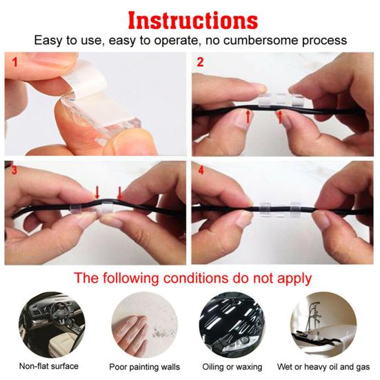 20/40 Stück Selbstklebende Kabelkordel Draht Organizer Clip Klemme Management Halter