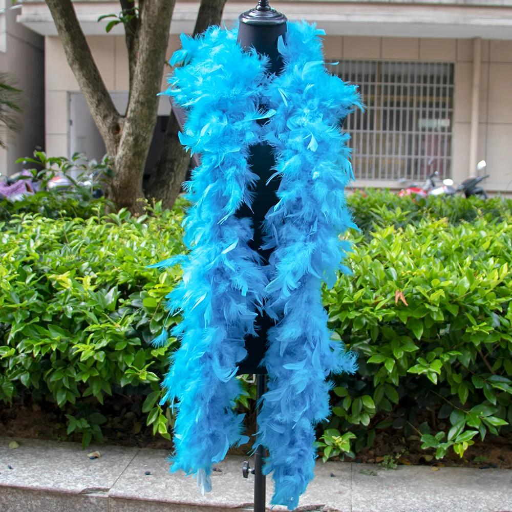 DIY 2M Turkey Feather Boa 38g-90g Marabou Feathers Boa Dyed Colors for Wedding Scarf Shawl Decor DIY Crafts Costume Accessories