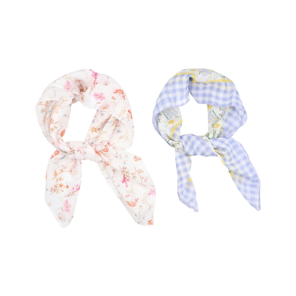 Accessories Korean Style Scarves Hair Band Female Printed Scarf Square Scarf Flower Silk Scarf