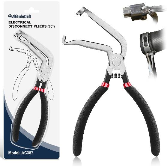 Electrical Disconnect Pliers 2-Piece Set, Includes Straight and 60° Angled Electric Disconnect Pliers for Automotive Connectors