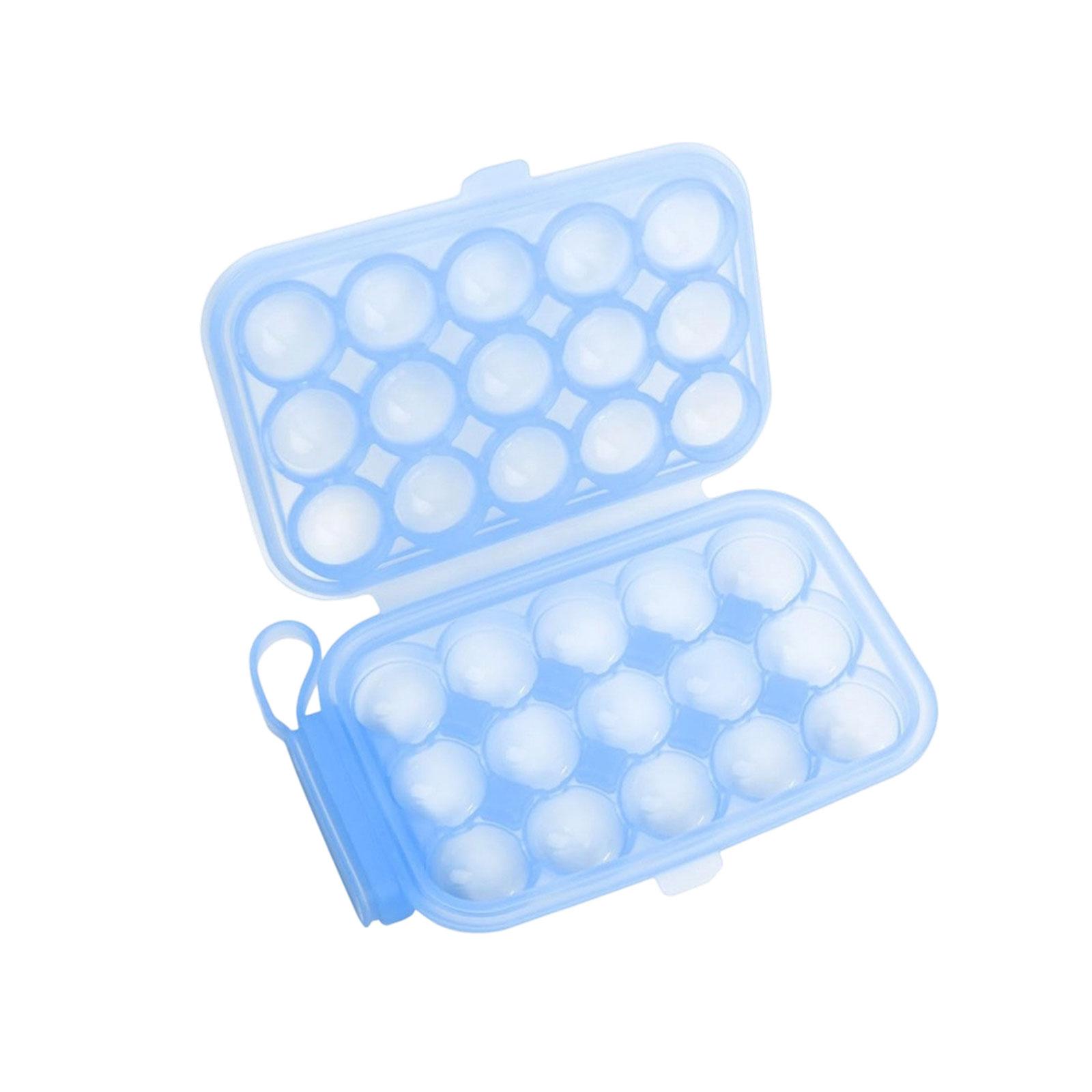 

Silicone Ice Cube Tray 15 Cavities Round Sphere Ice Mold Flexible Durable with Lid Easy Release Reusable Ice Ball Maker for Home and Kitchen One Size синий