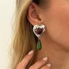 Salircon Vintage 1 Pair Metal Heart Dangle Earrings for Women New Bohemia Gold Color Earrings Jewelry Daily Accessories Gifts