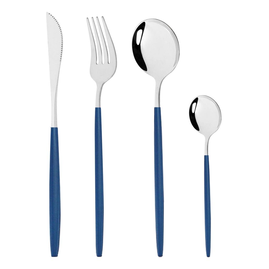 Gold Western Geschirr Geschirr Dessert Messer Gabel Kaffee Löffel Teelöffel Stahl Besteck Set Edelstahl Hause Abendessen Set