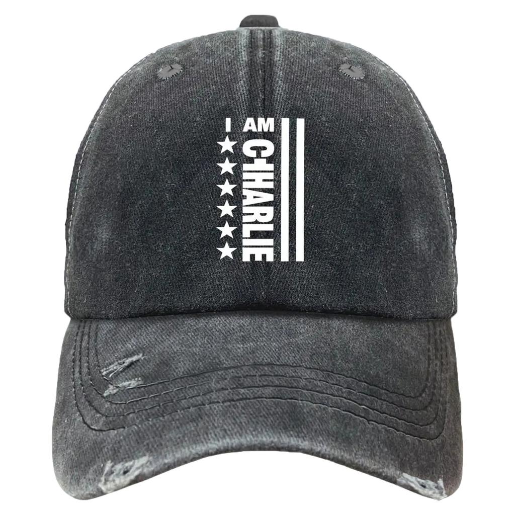 Net Hat Cycling Casual Breathable Sun Hat Letter Washed Denim Baseball Cap