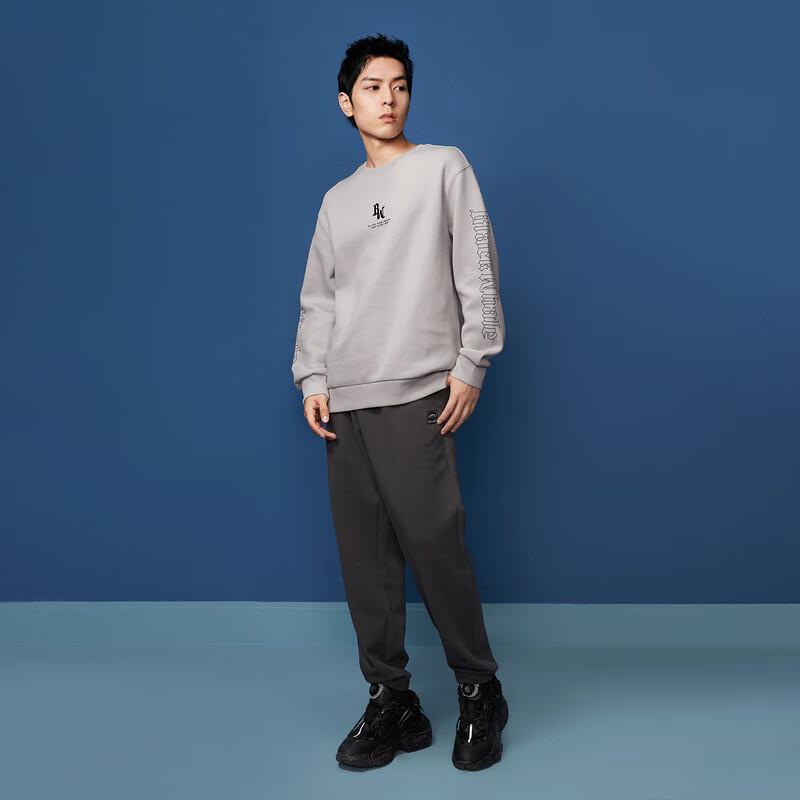Bluza męska HLA Black Whale z nadrukiem literowym z okrągłym dekoltem