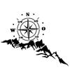 1pc Vinyl Car Stickers and Decals Mountains Compass Navigation Graphic Sticker Vehicle hood Car Body
