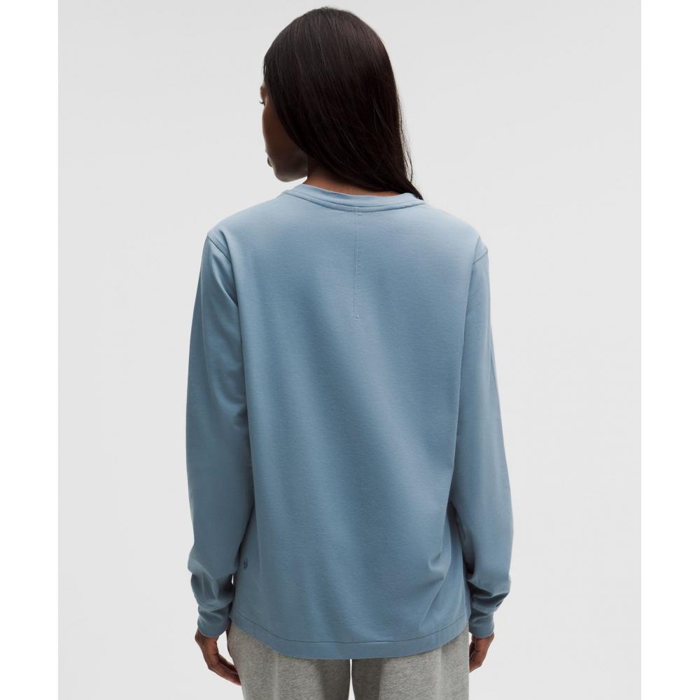 Lululemon All Yours Organic Cotton Long Sleeve Shirt Steel Blue