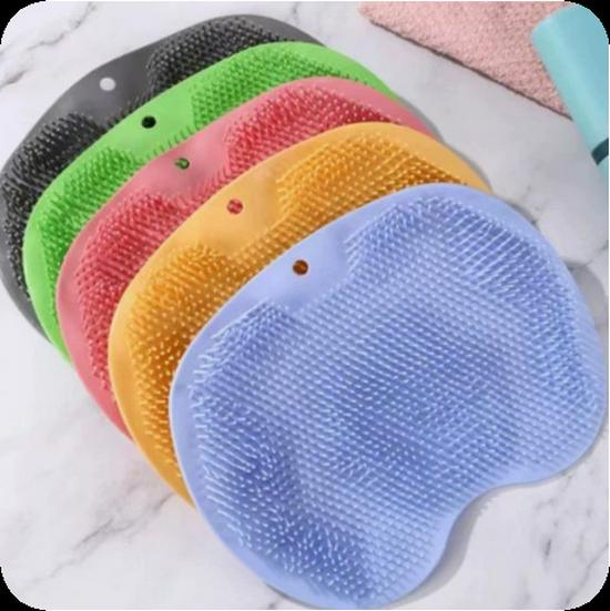 Faule Bad Fußmassage Matte: Fußwasch-, Reibe- und Rückenwaschbürste