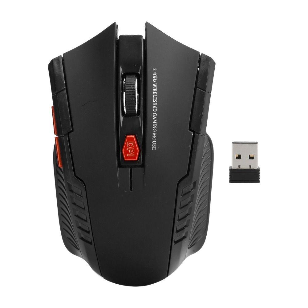 2.4G Wireless Wireless Mouse 3 Levels Adjustable 1600DPI Gaming Mouse 6 Buttons USB Receiver Ergonomic Mouse Desktop PC