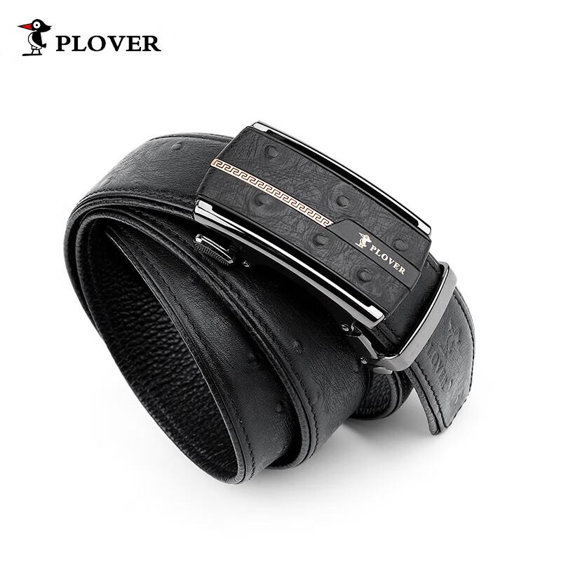 Мужской кожаный ремень PLOVER с узором под страуса