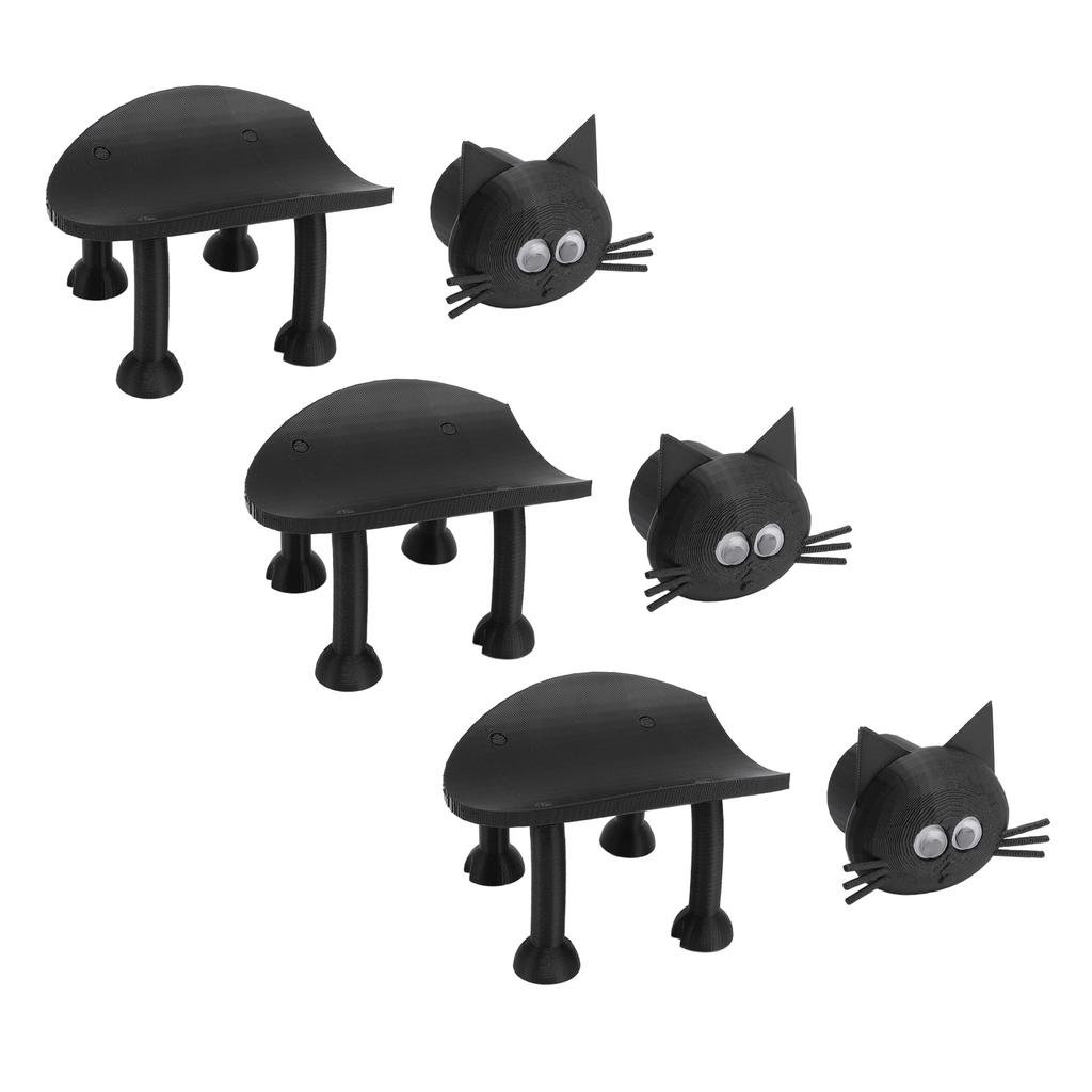 3Pcs Black Cat Toilet Paper Holder Set Funny Animal Toilet Paper Storage Stand for Bathrooms Kitchen Toilet Tissue
