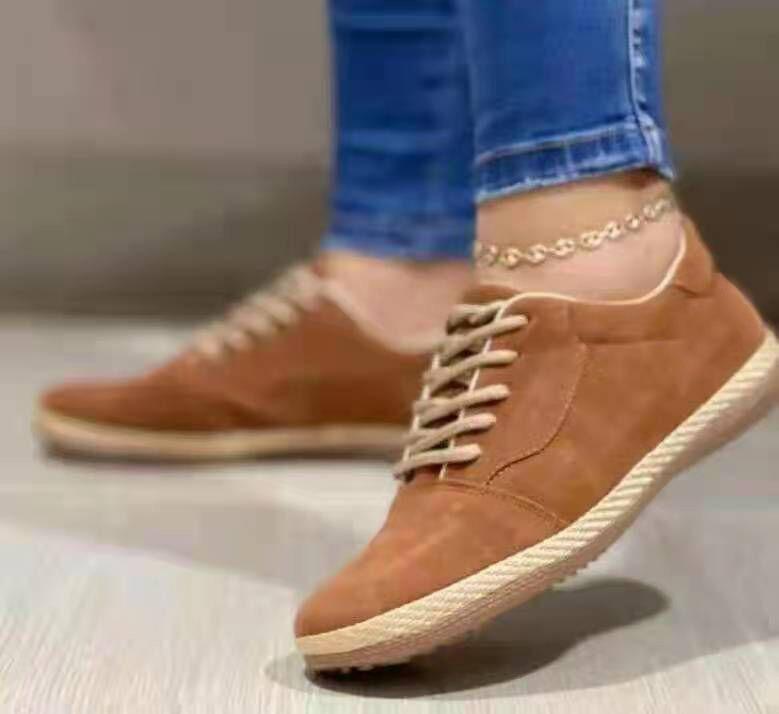 Plus Size Women's Shoes  Spring Autumn Round Toe Lace-up Light Casual Women's Shoes Vintage Comfort Flat Women Loafers