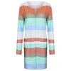 Mote Kvinner Casual Striper Lappverk Langermet Cardigan Bluse Topper