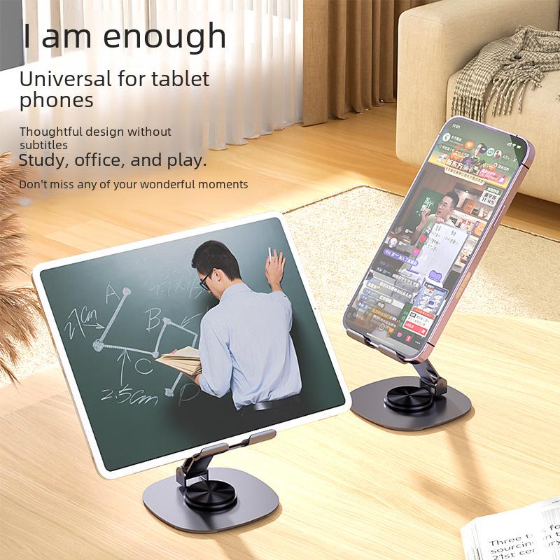 360° Rotating Portable Desktop Phone & Tablet Stand, Foldable for Live Streaming & Displays