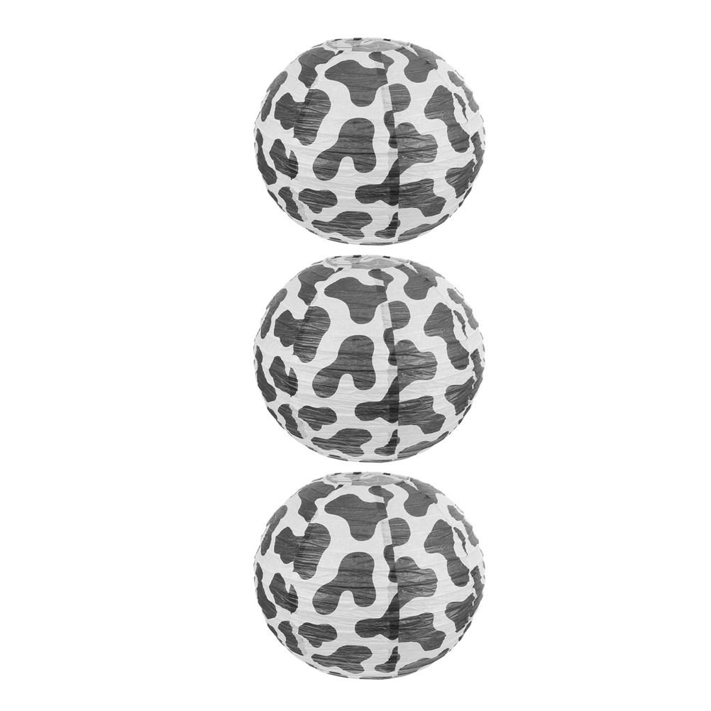 

3Pcs Cow Paper Lanterns Round Hanging Decor for Cowgirl Birthday Party Farm Western Theme Kids Celebration Outdoor Indoor other