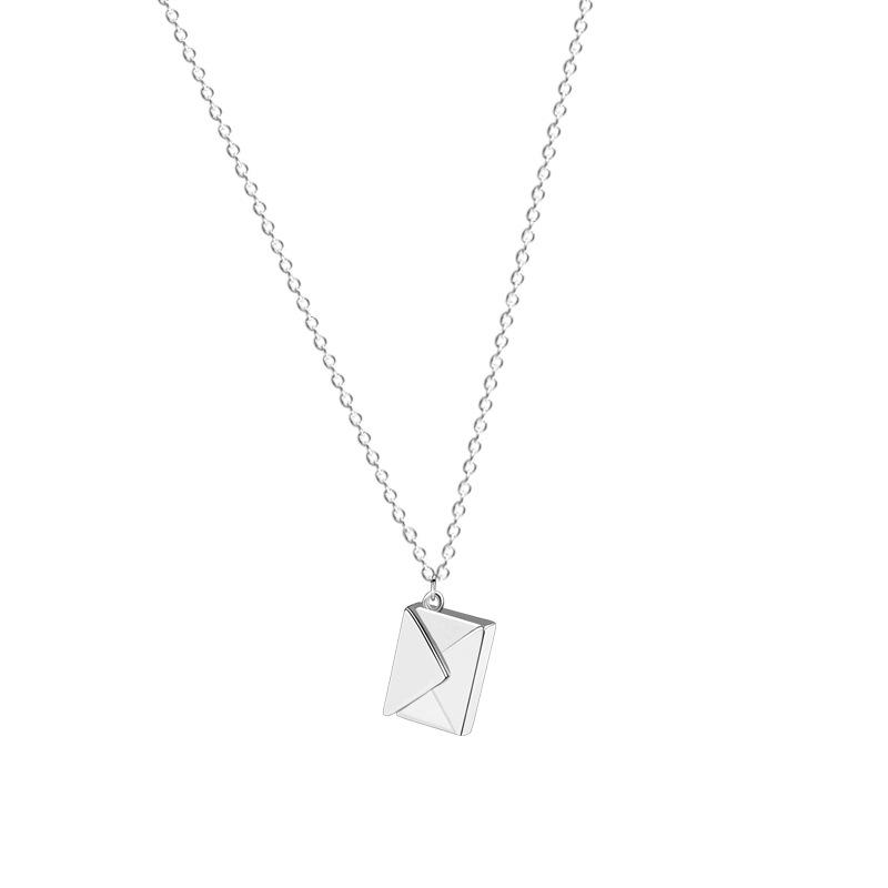 Envelope Necklace Women'S Engraving Love Letter Couple Pendant Retro Women'S Niche Sweater Chain Accessories Premium