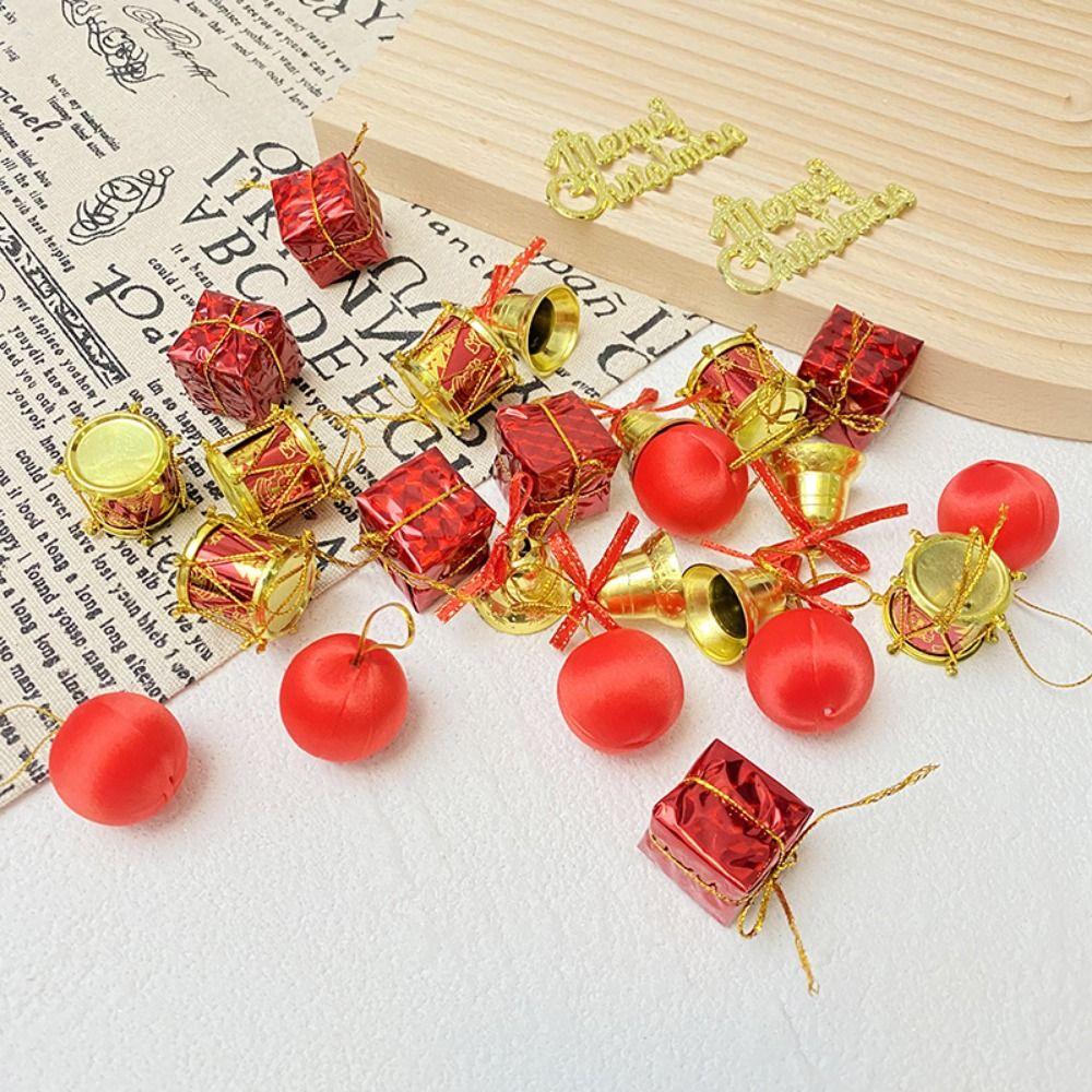 26/32PCS Mixed Pattern Christmas Hanging Decoration Xmas Ball Bell Drop Ornaments  Party Supplies