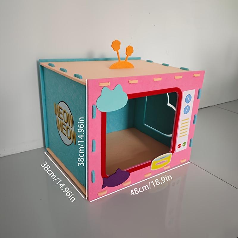 

Cute TV Cat Nest Cat Bed Felt Pet Nest Semienclosed Home Pet Supplies Thicken Resting House Dog Kitten Household Cat Accessories