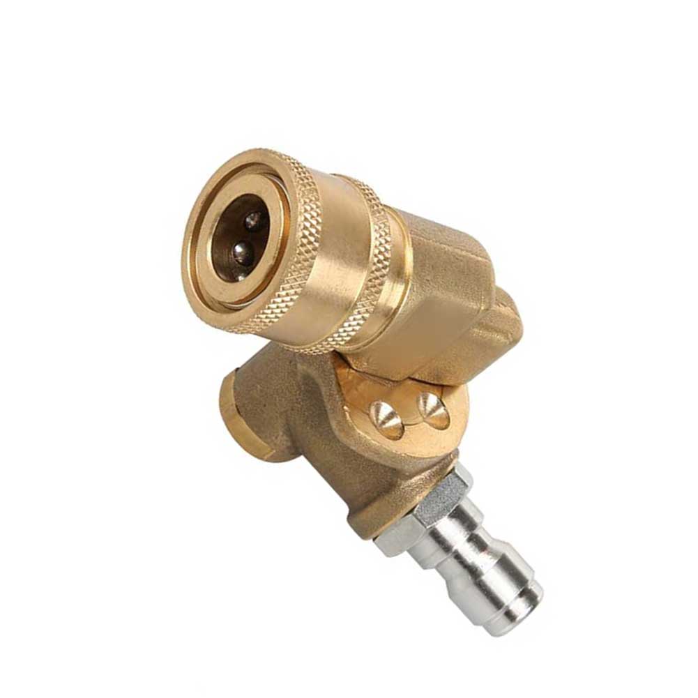Pressure Washer Swivel Coupling Heavy Duty Brass Body with 5 Spray Tips 0 15 25 40 Degree Soap 4500 PSI 1/4 Inch Quick Connect
