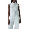 Levis Simple Comfortable Versatile Casual Cotton Vest Women Vests Light-Blue A7437-0007