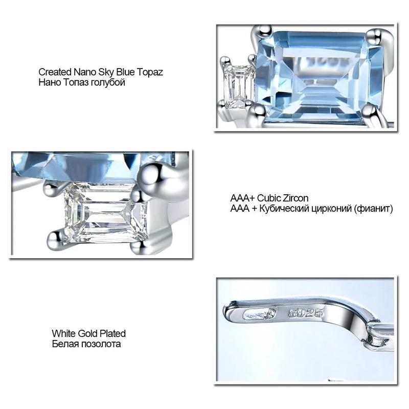 925 Sterling Silver Clip Earrings For Women Natural Gemstone  Earrings Blue Pink Emerald  Premium Topaz Fine Jewelry Party  Gift