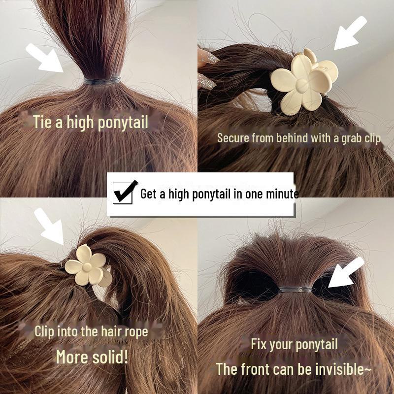 Frosted Flower Anti-Collapse High Ponytail Claw Clip